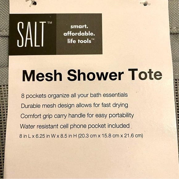 Bed Bath & Beyond Bath Mesh Shower Tote Brand New Grey W Waterproof